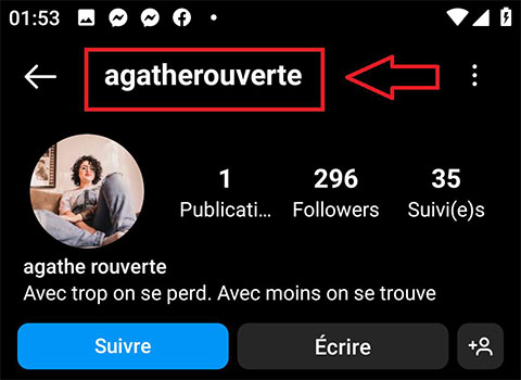 nom d'ulisateur du compte instagram à hackear