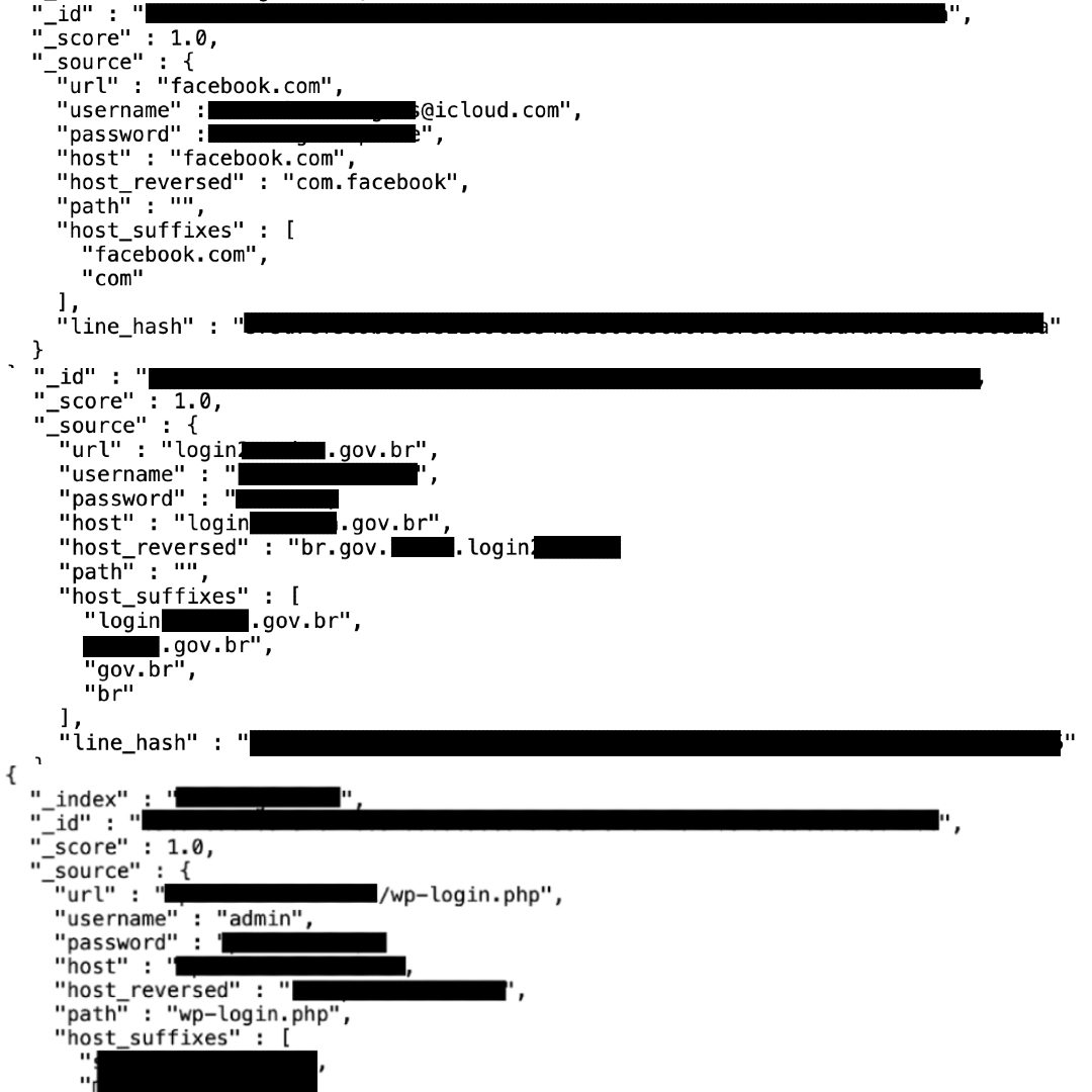 Captura de pantalla de .gov, .facebook.com y una cuenta de inicio de sesión administrativa de WordPress comprometidas.